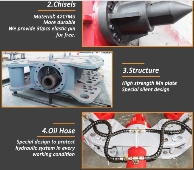 Excavator Crane Mounted Hydraulic Concrete Pile Breaker Head Cutter