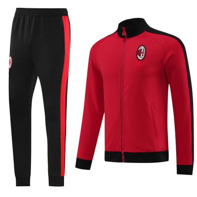 China Red Soccer Team Tracksuits Set Polyester Football Training Set for sale