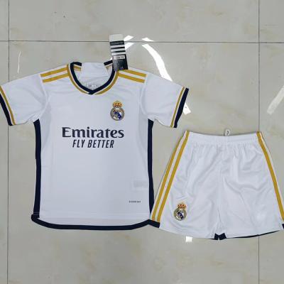 China White Children Soccer Jerseys Polyester Kids Football Jerseys for sale