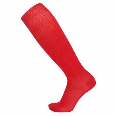 China Flat Knit Soccer Sticky Socks Polyester Football Sports Grip Socks for sale