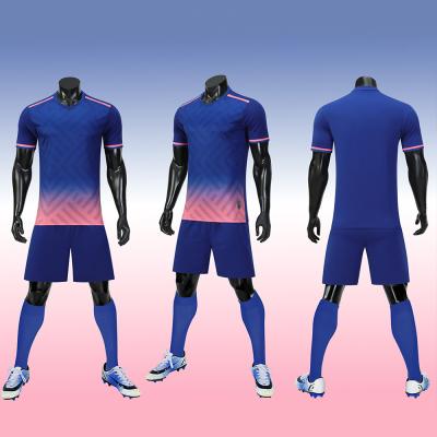 China Breathable Soccer Jersey Team Set Premium Fabric Plain Soccer Jersey for sale