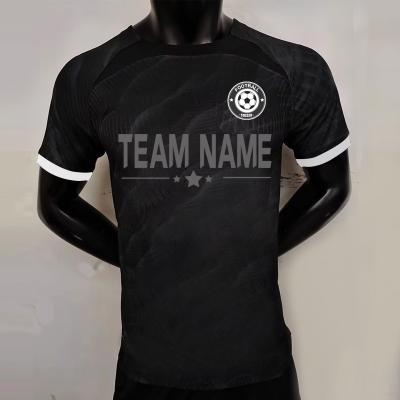 China Twill/Plain Pattern Retro Soccer Jersey Black Thailand Quality Football Shirts for sale
