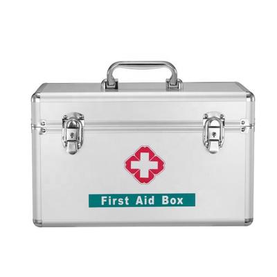 China White 25 Person First Aid Kit Metal Box Case Empty Aluminum Clinic Hospital for sale
