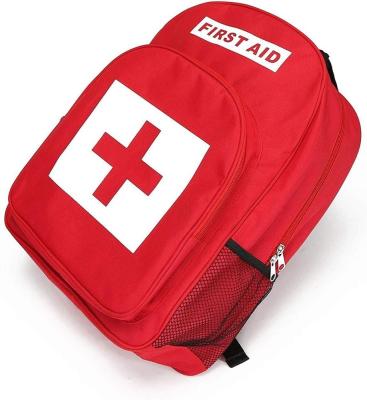 中国 First Aid Backpack Empty Medical First Aid Bag Red Emergency Treatment Earthquakes Disasters Backpack Kit 販売のため