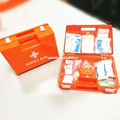 China Orange ABS Plastic First Aid Kit Box Wall Mounted With Accessories for sale