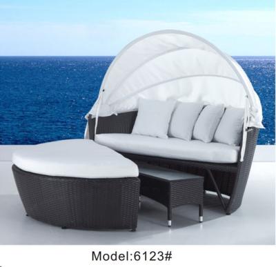 China Patio furniture rattan wicker daybed with ottoman & coffee table ---6123 for sale