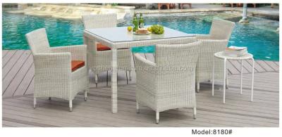 China 6pcs classic UK European style outdoor garden PE rattan wicker dining set resin plastic ding chairs---8180 for sale