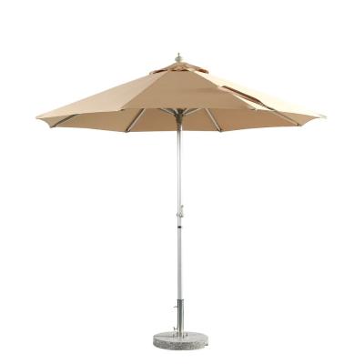 China 10ft garden hotel beach backyard brown aluminum middle pole outdoor round umbrella parasol---2011 en venta
