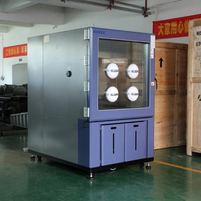 LCD Touchscreen Control Large Inner Glass Door Climatic Test Chamber With Hand In Hole