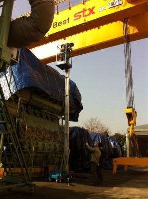 China Trailer Mounted Vertical Single Mast Lift 8 Meter Mobile Elevating Working Platform for sale