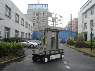 China Four Mast Electric Ladder Lift , 300KG Load 12m Mobile Elevated Platform for sale