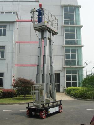 China Gymnasium 8m Vertical Mast Boom Lift Blue With 800mm Extension Platform for sale