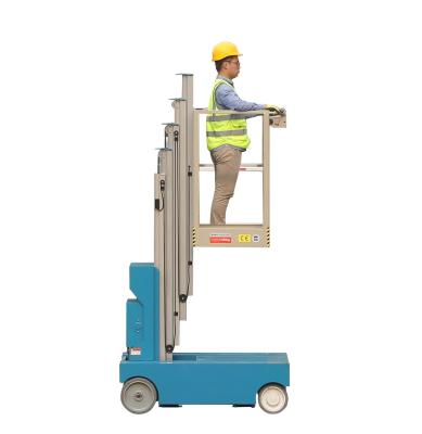China 6m Compact Electric Aluminum Vertical Mast Lift Single Mast Aerial Work Platform Manlift for sale