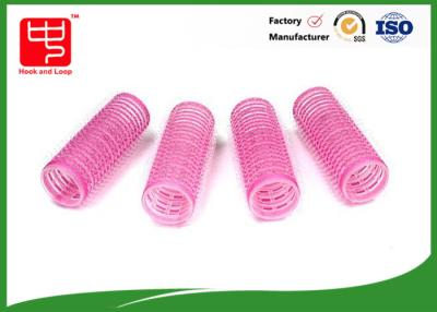China Gancho y lazo rosados preciosos de los rodillos del pelo del velcro del diámetro 22m m con base plástica en venta