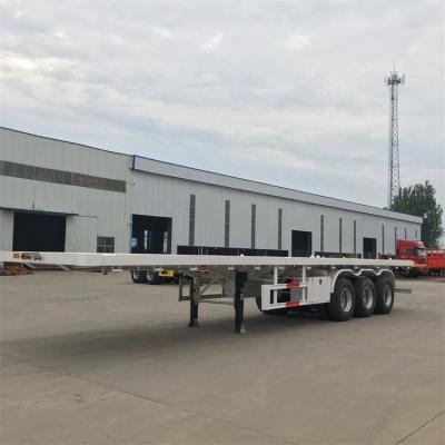 China Flatbed Transport Semi Trailer 3 Axles Heavy Duty 30t For Transport Container for sale