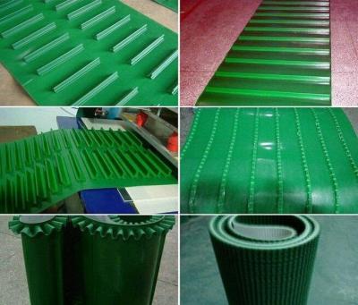 China Industrial Equipment Incline PVC Conveyor Belt With Extruded Polyurethane Profiles for sale