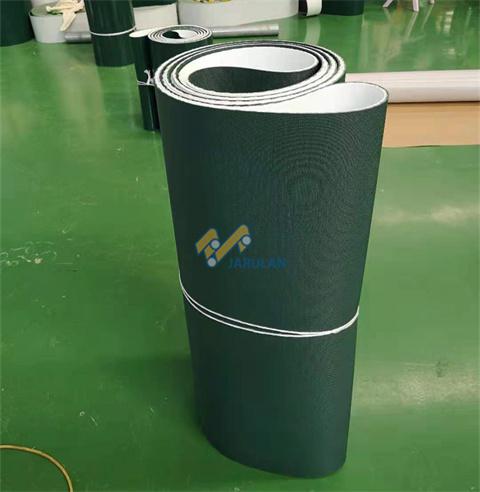 Steel coil wrapping conveyor belt