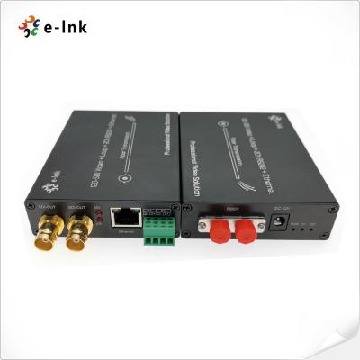 China fibra inversa video do conversor 2Ch RS485 FC da fibra de 12G SDI com Gigabit Ethernet à venda