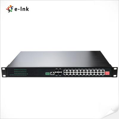 China Rackmount Industrial Layer 2+ PoE Switch 24 Port 802.3at PoE + 4 Port  SFP for sale
