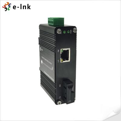 China 1 trilho do RUÍDO do conversor 12-48VDC 1000BASE-X dos meios da fibra do ponto de entrada de Mbit 30W à venda