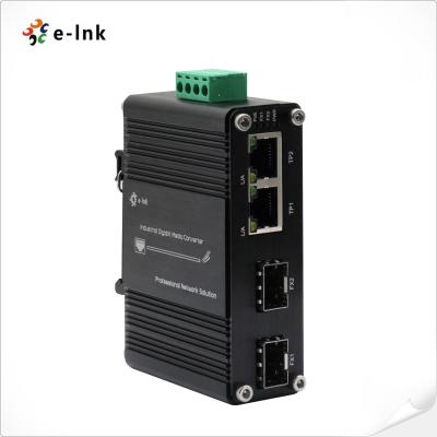 China 1 Mbit MDI POE Fiber Media Converter 12-48VDC SFP 2 Port 10/100/1000Base-T for sale