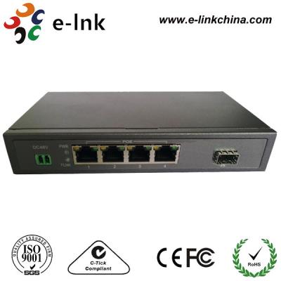 China 10 / 100Mbps Fiber To Copper Ethernet POE Switch , 4 Port POE Network Switch for sale