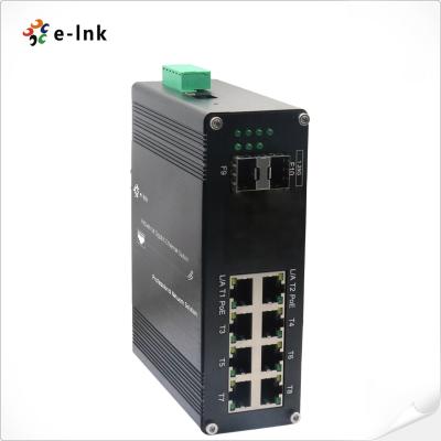 China L2+ manejó el interruptor industrial 8 X Giga RJ45 del POE de Ethernet vira 2 puertos de X hacia el lado de babor Giga SFP en venta