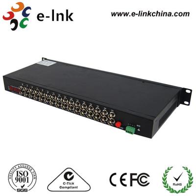 China 32 Channel Video Fiber Optic Media Converter For CCTV Analog Cameras Single Mode Fiber for sale