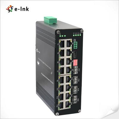 China L2+ Industrial Managed Switch 16 Port 10/100/1000T 802.3at PoE + 4 Port 1000X SFP for sale