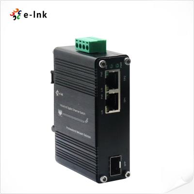 China Industrial Poe Media Converter 2 Port 10/100/1000t 802.3at 30w To 1 Port 100/1000x Sfp for sale