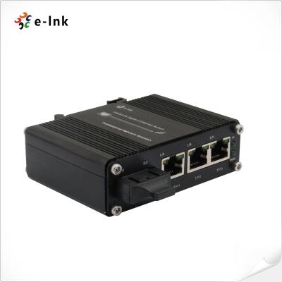 China Switch Ethernet industrial não gerenciado 3 portas 10/100/1000T + 1 porta 1000X SC Fibra 20KM à venda