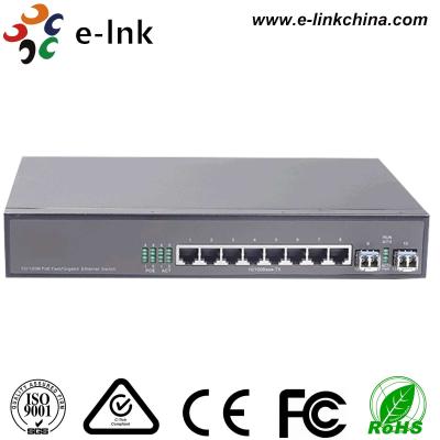 China Um gigabit de 8 portos ponto de entrada + 2 o porto SFP controlou a distância do interruptor 0-120km de Gigabit Ethernet à venda