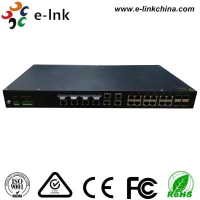China El soporte de estante interruptor industrial de Ethernet 4SC + 24FE, red del gigabit manejó el interruptor en venta