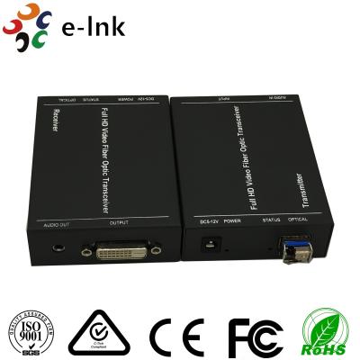 China Vídeo do conector DVI do LC à transmissão dianteira audio estereofônica externo do apoio do conversor da fibra à venda