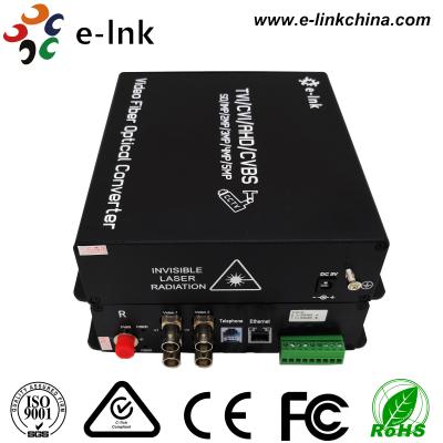 China ST Fiber Interface Cctv To Ethernet Converter 4 Ch 1080P AHD Video 1 Ch 10/100M Ethernet for sale