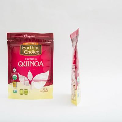 China 12OZ Quinoa Stand Up Pouch Gravure Printing Small Plastic Pouch Packaging for sale