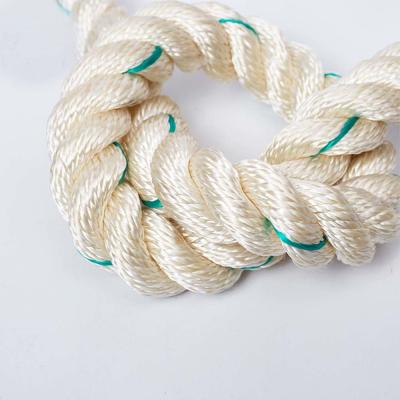 China Hawser Laid 3 Strand Polyester Rope 14mm , Polyamide 1 Inch 3 Strand Nylon Rope for sale