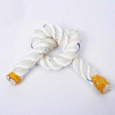 China Ship 3 Strand Twisted Polyester Rope , 3 Strand PP Rope With Blue Tracker for sale