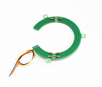 China Flat Pancake Slip Ring Thin Space Through Bore 55mm 0-5VDC For Electrombile for sale