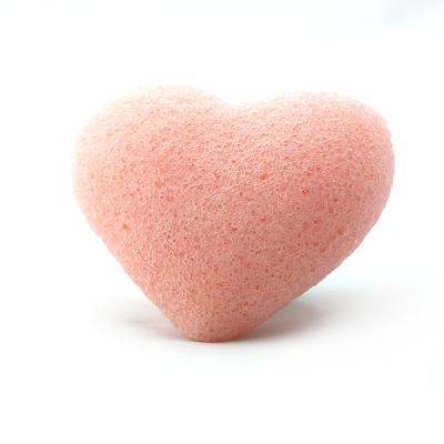 China Heart Shape Pure Konjac Eco Face Sponge For Face Cleaning for sale