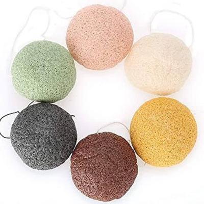 China Round BSCI Natural Konjac Sponge Body Cleaning Exfoliating Puff Sponge for sale