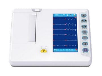 China 6 Channel ECG Monitoring System 7 inch  Color Touch LCD with Six Languages for sale