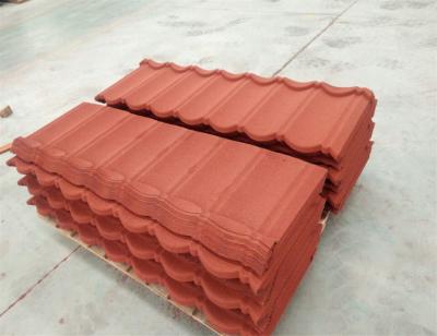 China Colored Stone Coated Roofing Tiles 1340*420mm Terracotta Bond For Africa Market for sale