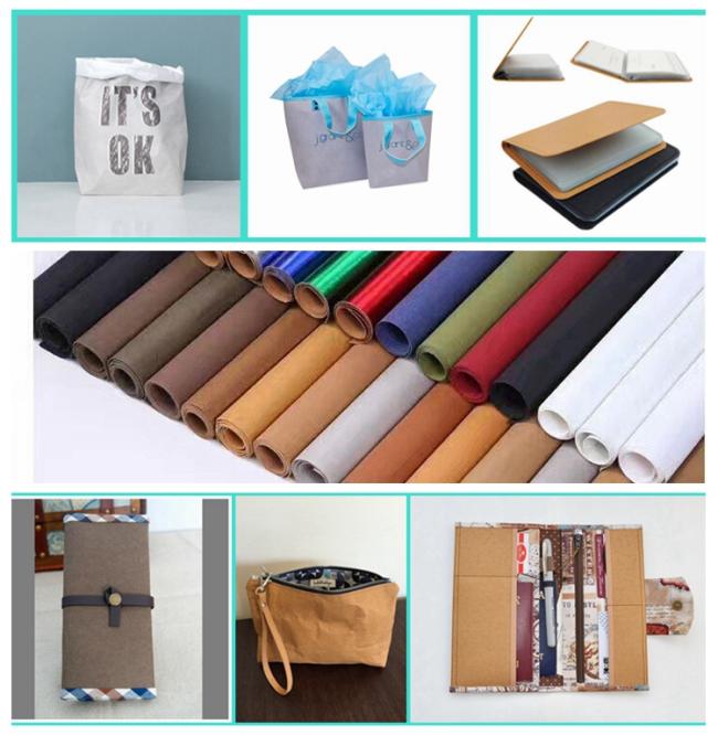 washable kraft paper DIY Natural Colorful 0.5mm Washable Kraft Paper Fabric For Tote Bag