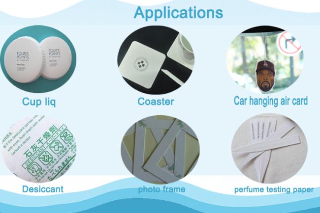 absorbent paper 0.4mm 230gsm super white uncoated absorbent paper for car hanging air card
