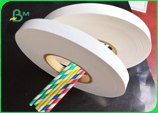 Drinking Straw Wrapping Paper 24mm 31mm 26gsm 28gsm 31gsm FDA Drinking Straw Wrapping Paper 4000 - 6000m length