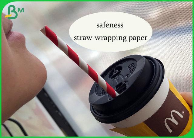Printed Straw Wrapping Paper Food Grade Virgin Wood Pulp Printed Straw Wrapping Paper Roll With 26g 28g