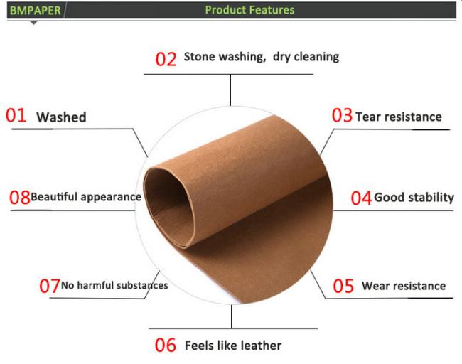 Washable Kraft Paper Fabric Wear resistance Durable Washable Kraft Paper Fabric For Plants Bag Various Colors