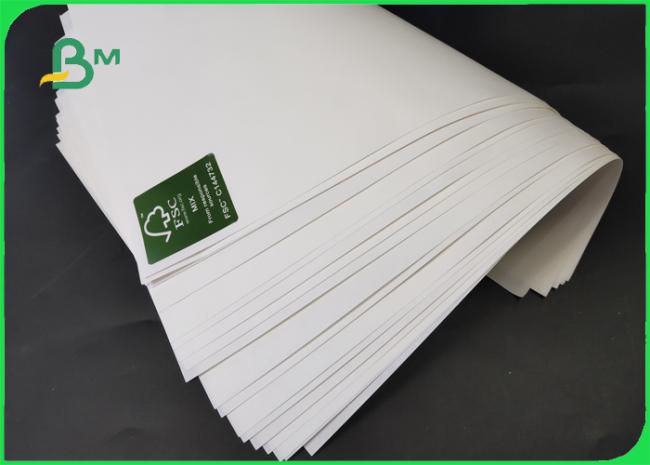White Kraft Paper 35 / 40GSM Food Grade MG MF White Kraft Paper Rolls FDA For Packaging Hamburger