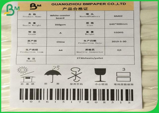 White Coaster Paper/ Absorbent Paper Uncoated 220G 270G 320G 350G White Coaster Paper/ Absorbent Paper 0.4mm - 2mm thick